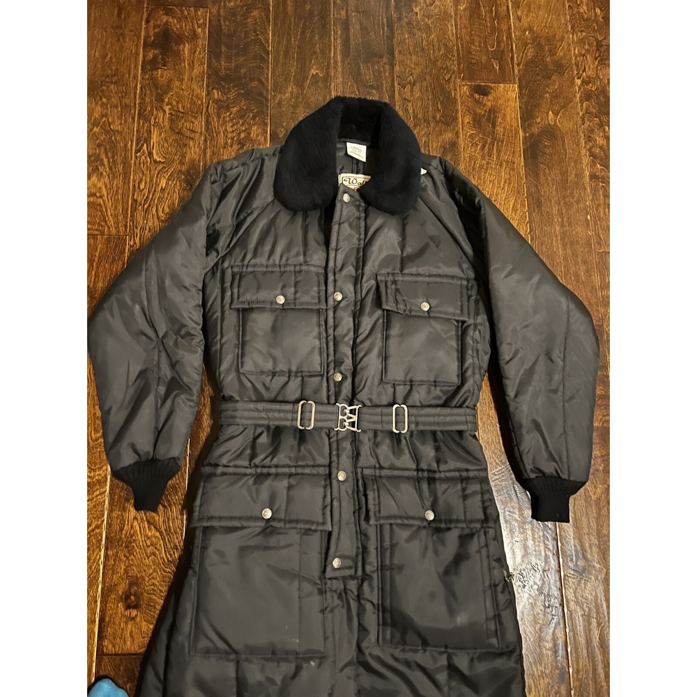 Vtg Walls Blizzard-Pruf Coveralls Mens Medium X-tall Black Quilted Sherpa Collar